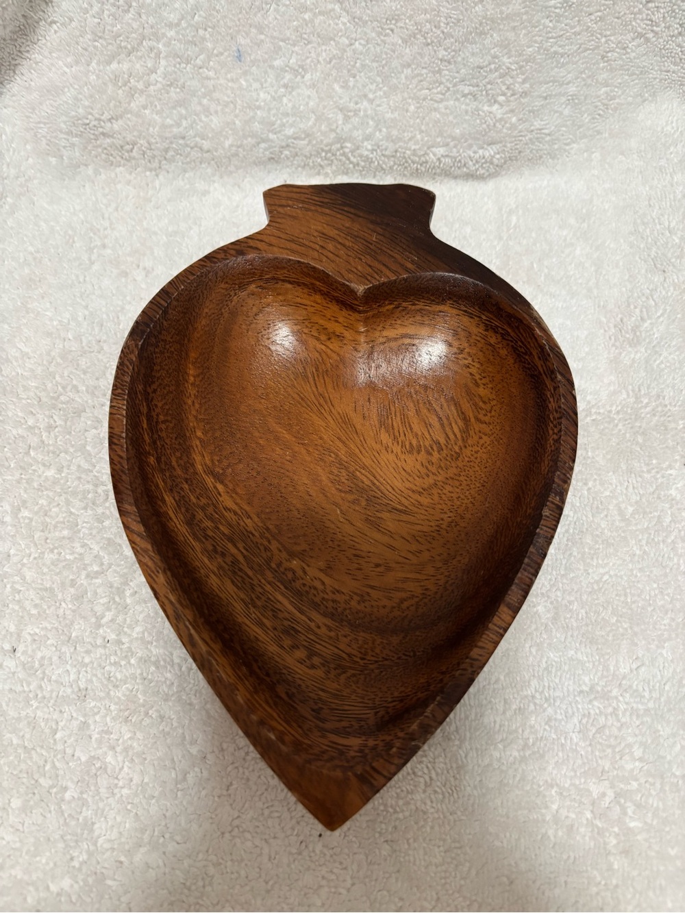 Hand-Carved Heart-Shaped Wooden Bowl - cottage core
